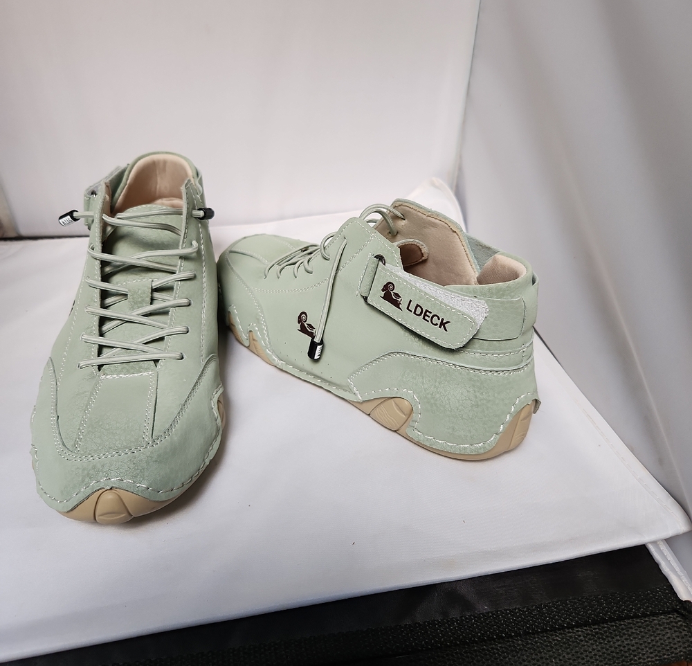 LDECK Women's Mint Green High-Top Sneakers